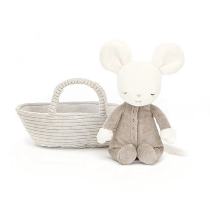Plush Mouse with Fabric Basket – Soft, Cuddly Toy for Babies & Toddlers