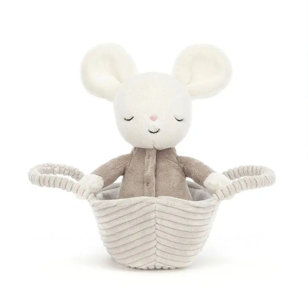Plush Mouse with Fabric Basket – Soft, Cuddly Toy for Babies & Toddlers