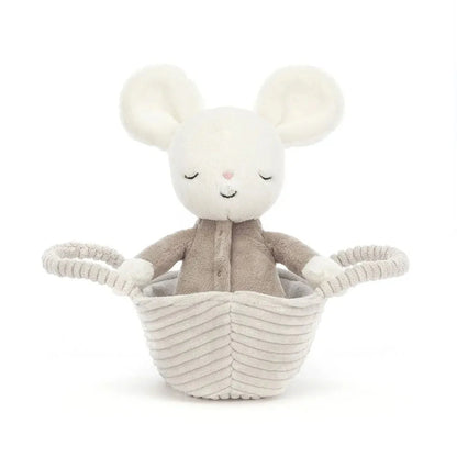 Plush Mouse with Fabric Basket – Soft, Cuddly Toy for Babies & Toddlers