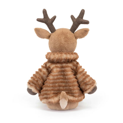 CozyCritters™ Plush Reindeer – Soft & Festive Stuffed Animal with Striped Jacket for Kids